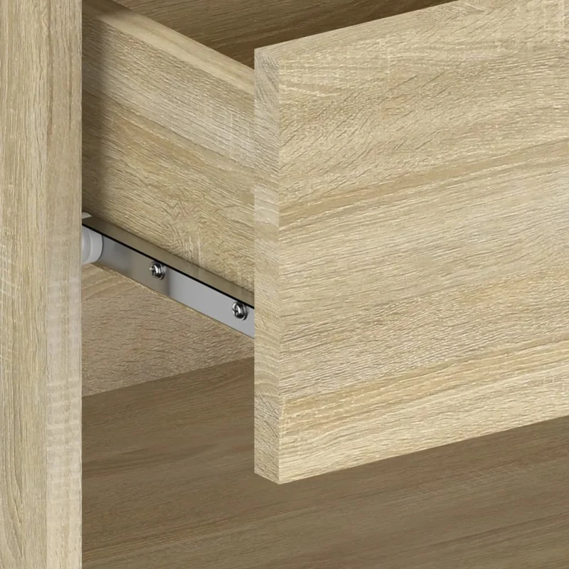Table de chevet murale 46 x 29,5 x 30 cm en bois d'ingénierie couleur chêne DEC034278