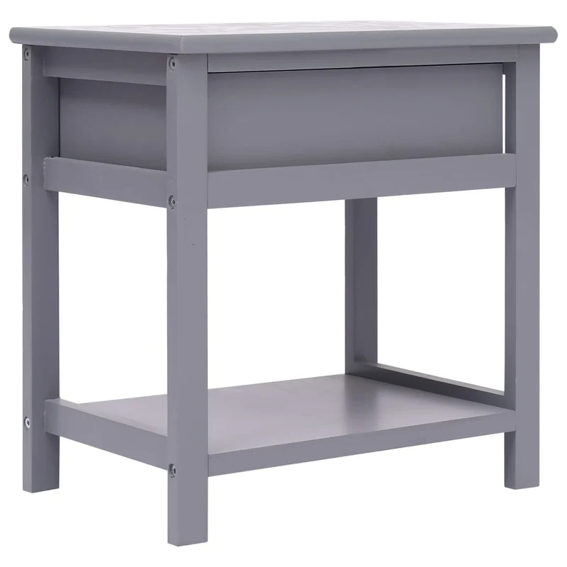 Table de chevet avec tiroir et étagère 40 x 29 x 42 cm bois de paulownia gris DEC033939