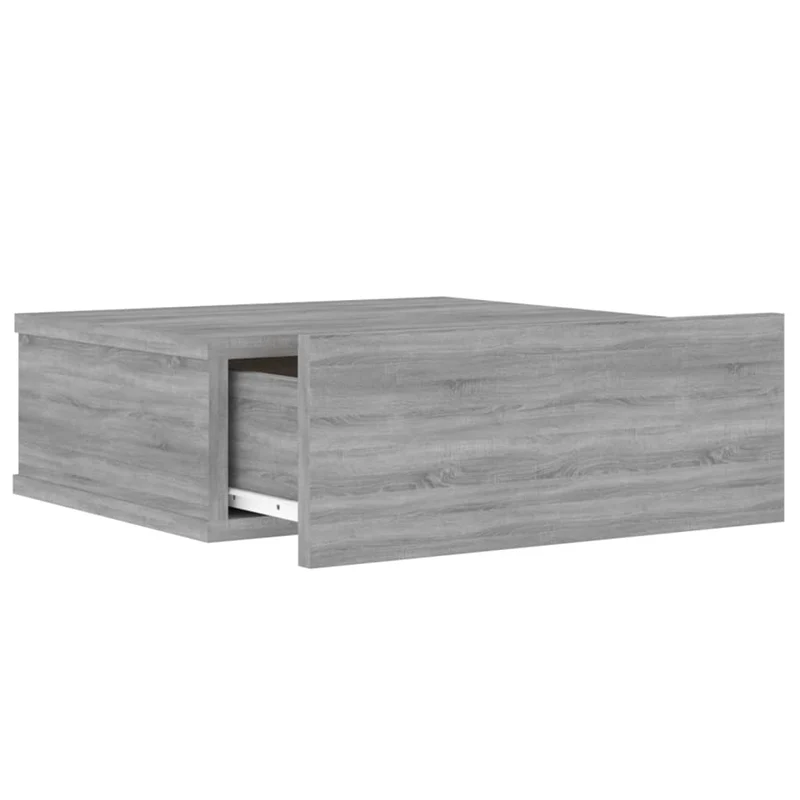 Table de chevet murale avec tiroir 40 x 30 x 15 cm bois d'ingénierie gris DEC033930