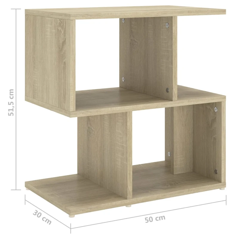 Table de chevet avec compartiments de rangement 50 x 30 x 51,5 cm bois d'ingénierie couleur chêne DEC033887
