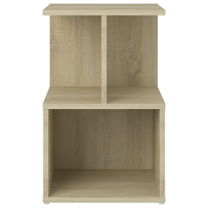Table de chevet avec compartiment et étagère 35 x 35 x 55 cm bois d'ingénierie couleur chêne DEC033809
