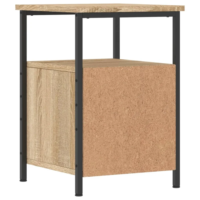 Table de chevet avec tiroirs et étagère 34 x 35,5 x 50 cm bois d'ingénierie couleur chêne DEC033804