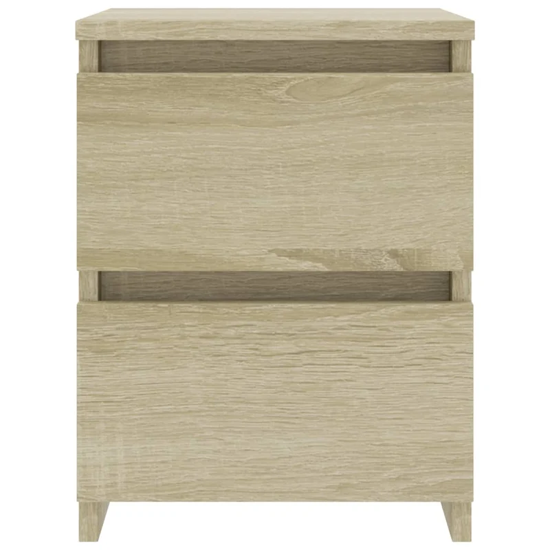 Table de chevet avec deux tiroirs 30 x 30 x 40 cm bois d'ingénierie couleur chêne DEC033799