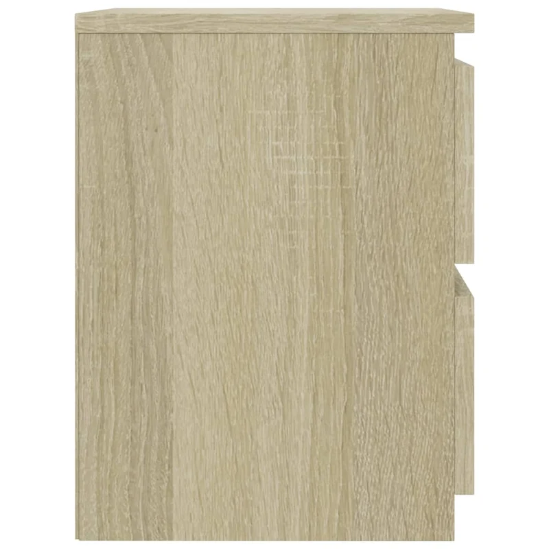 Table de chevet avec deux tiroirs 30 x 30 x 40 cm bois d'ingénierie couleur chêne DEC033799