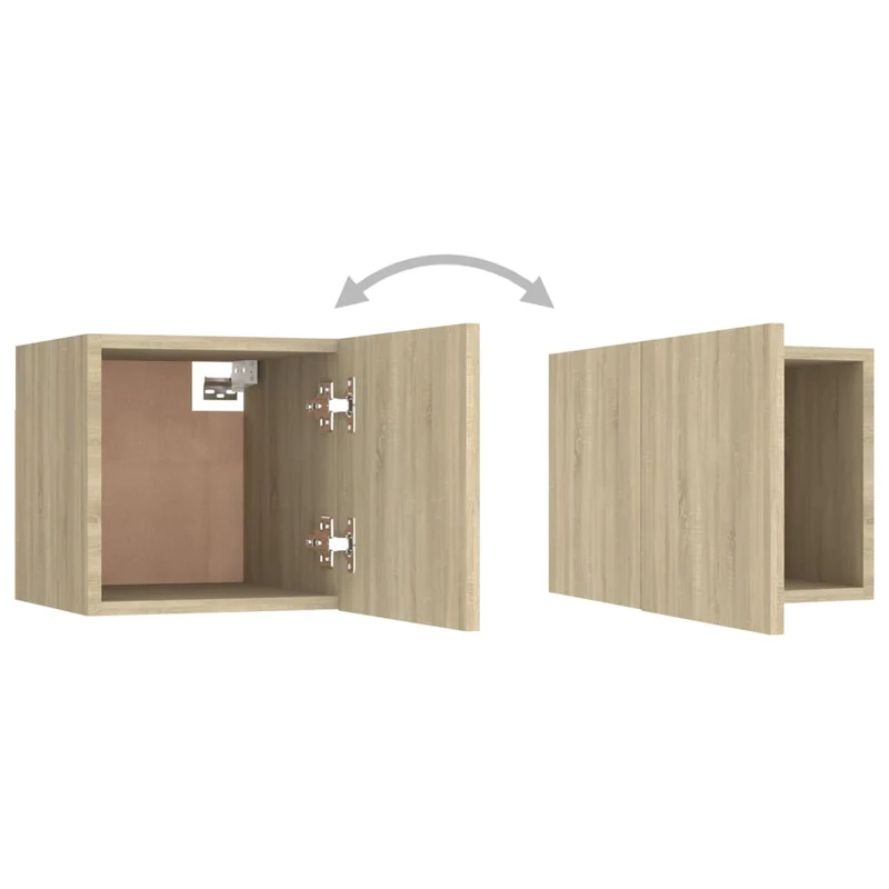 Table de chevet murale avec compartiment avec porte 30,5 x 30 x 30 cm bois d'ingénierie couleur chêne DEC033798