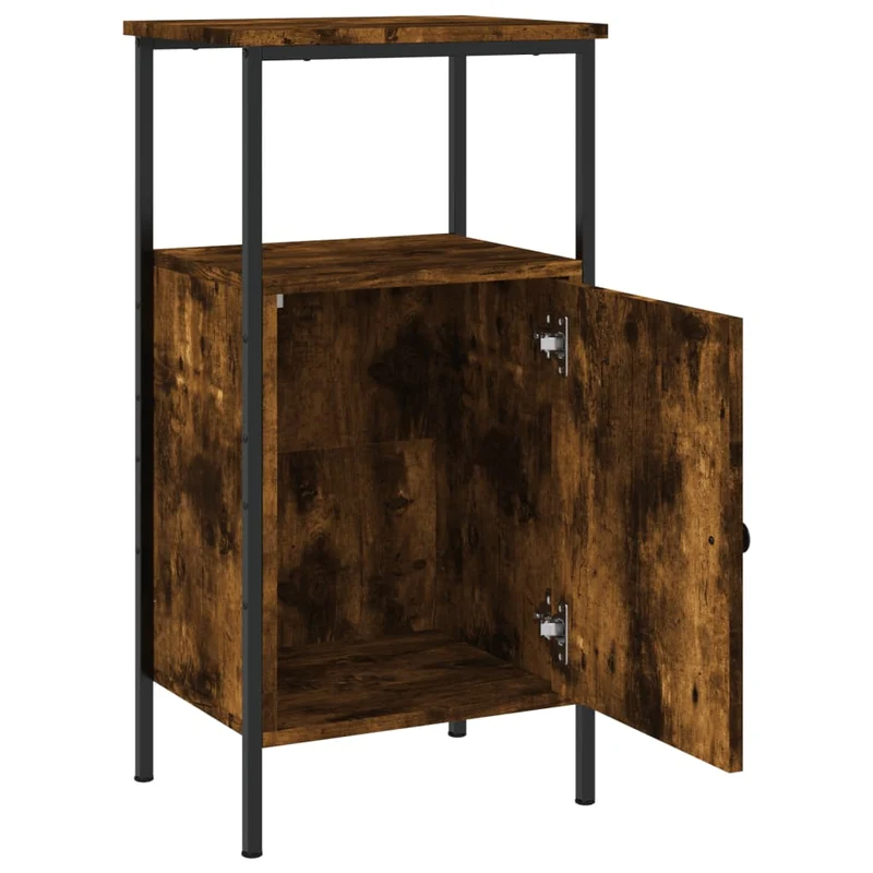 Table de chevet avec compartiment de rangement 41 x 31 x 80 cm bois d'ingénierie marron DEC033645