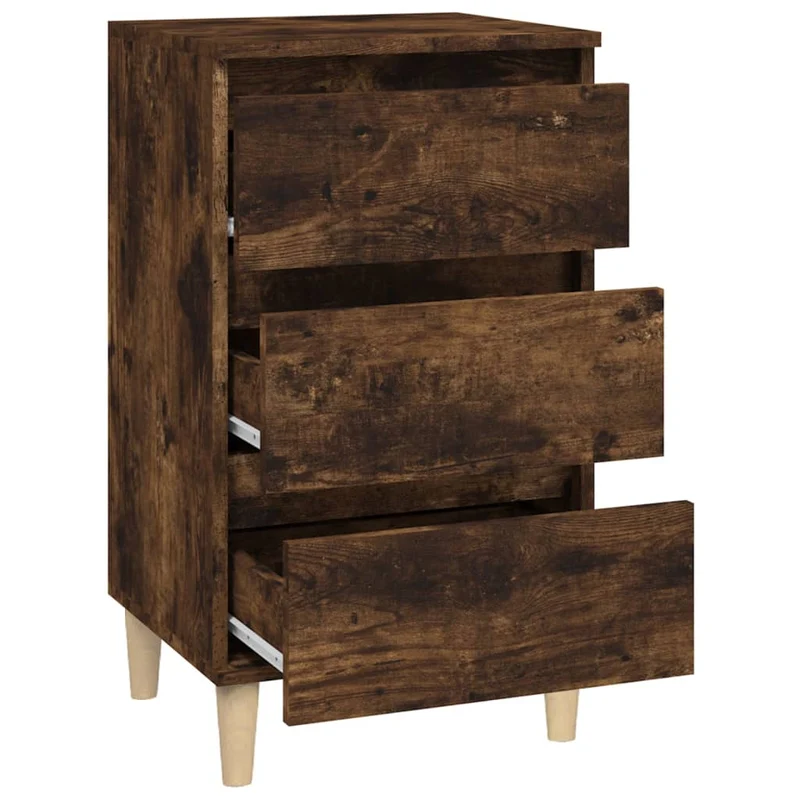 Table de chevet avec 3 tiroirs 40 x 35 x 70 cm bois d'ingénierie marron DEC033604