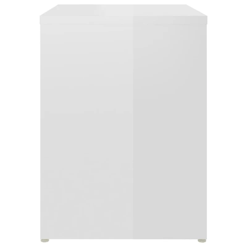Table de chevet petit meuble d'appoint 40 x 30 x 40 cm bois d'ingénierie blanc brilliant DEC033448