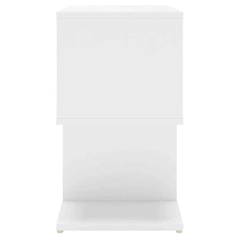 Table de chevet petit meuble d'appoint 50 x 30 x 51,5 cm bois d'ingénierie blanc DEC033413
