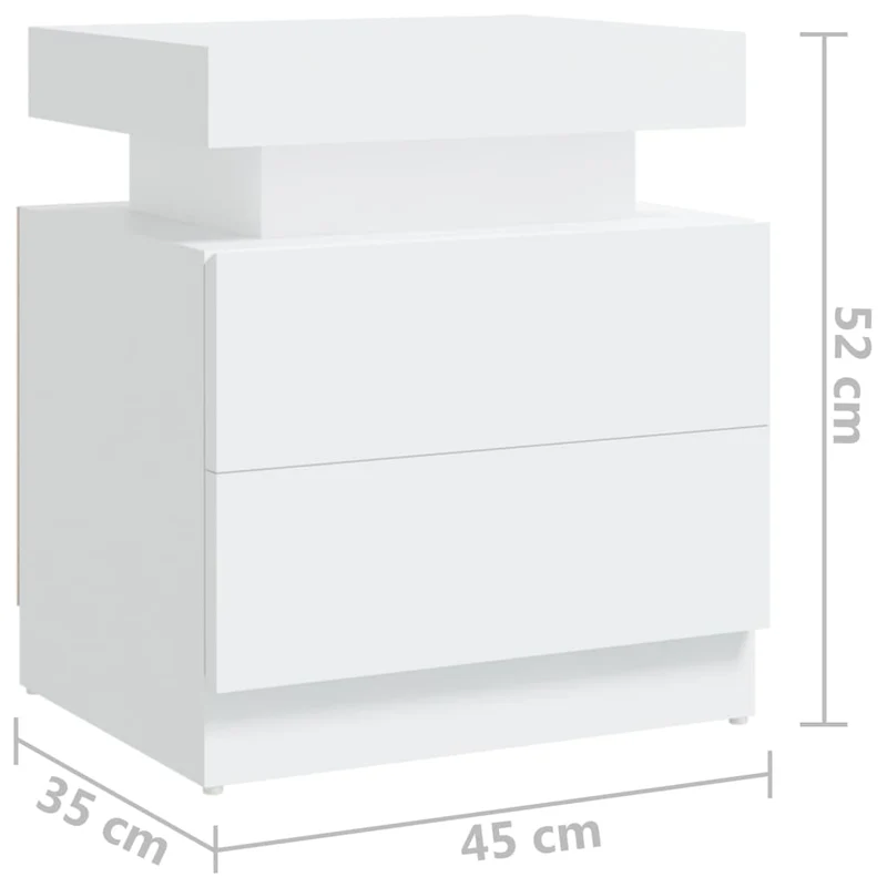 Table de chevet avec tiroirs 45 x 35 x 52 cm aggloméré blanc DEC033406