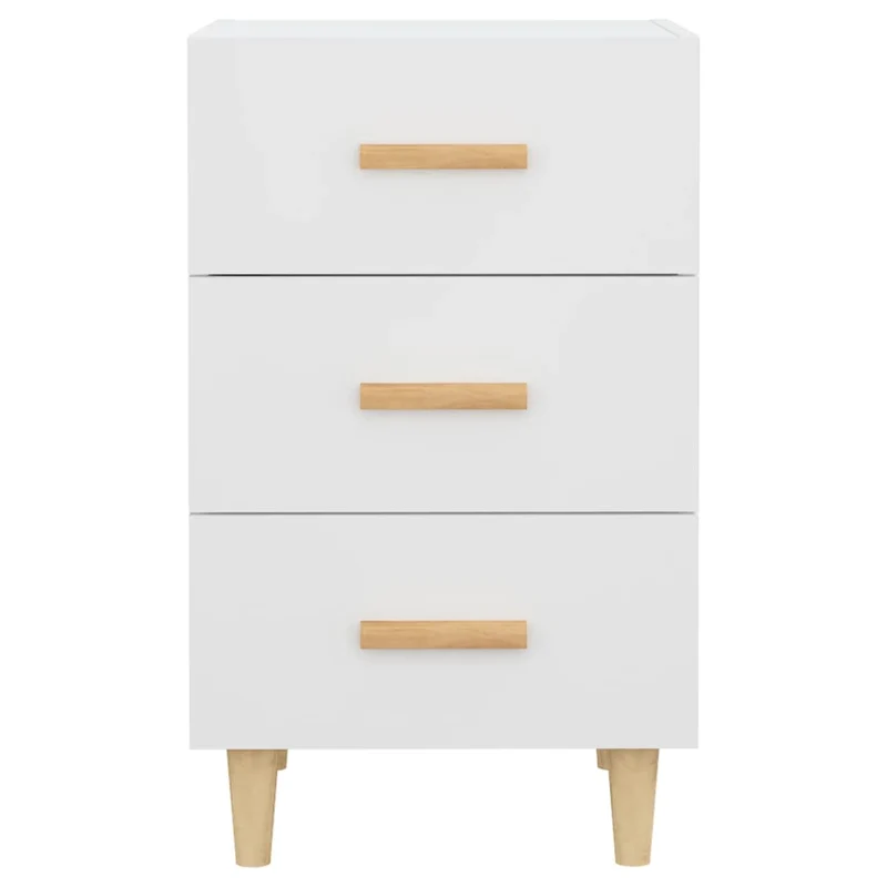 Table de chevet avec 3 tiroirs 40 x 40 x 66 cm bois d'ingénierie blanc DEC033396