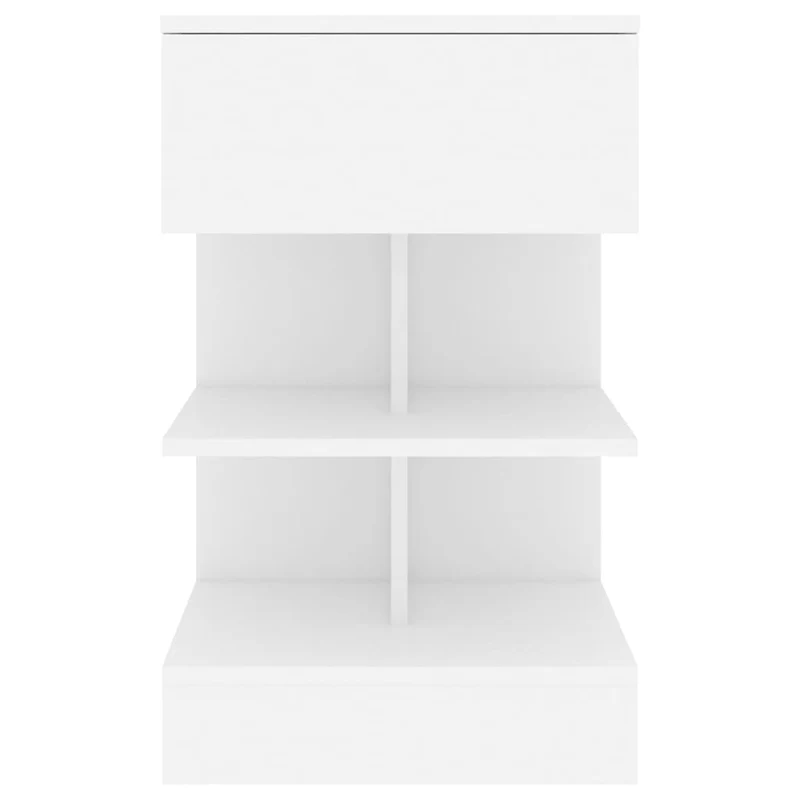 Table de chevet avec tiroir et étagère 40 x 35 x 65 cm bois d’ingénierie blanc DEC033380