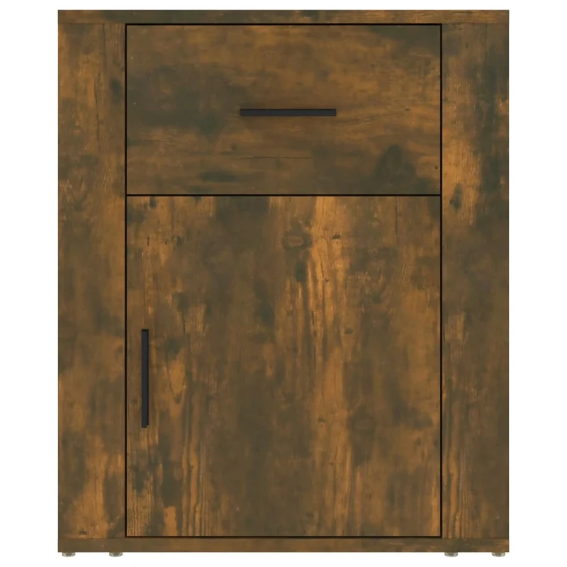 Table de chevet avec tiroir et compartiment avec porte 50 x 36 x 60 cm bois d'ingénierie marron DEC033663