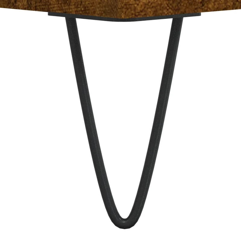 Table de chevet avec tiroir et compartiment ouvert 40 x 35 x 50 cm bois d’ingénierie marron et métal DEC033594