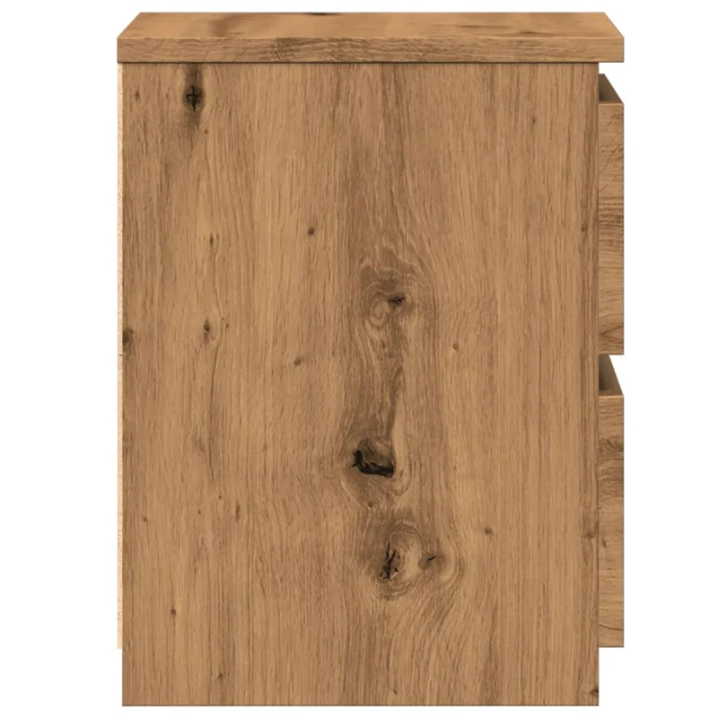 Table de chevet avec deux tiroirs 30 x 30 x 40 cm bois d'ingénierie couleur chêne DEC033530