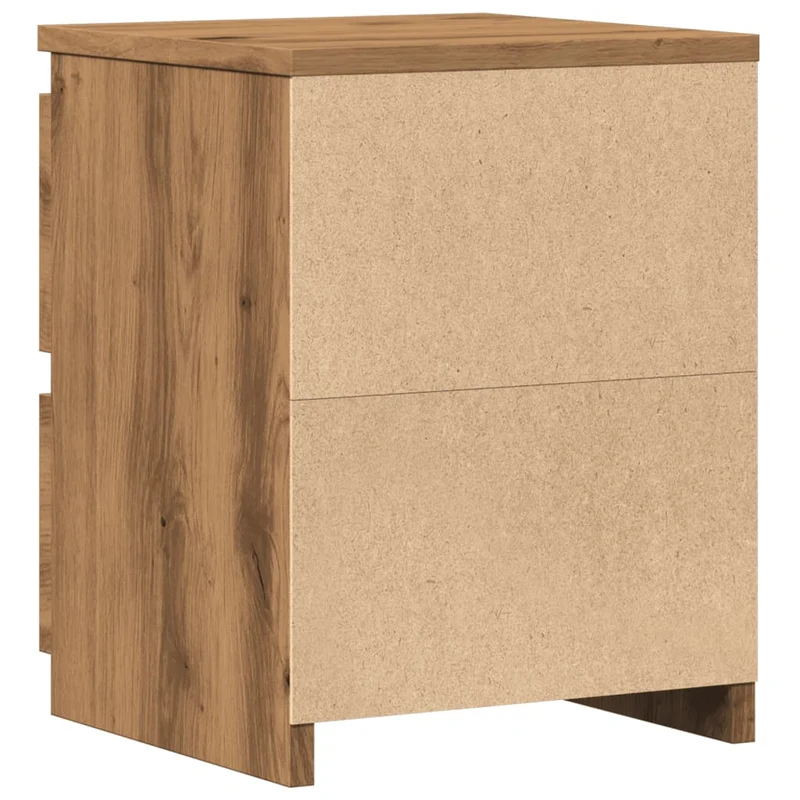 Table de chevet avec deux tiroirs 30 x 30 x 40 cm bois d'ingénierie couleur chêne DEC033530