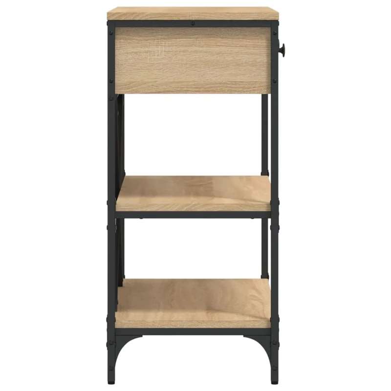 Meuble d'appoint meuble d'entrée avec tiroirs et étagères 75 x 34,5 x 75 cm bois d'ingénierie marron et métal DEC031954