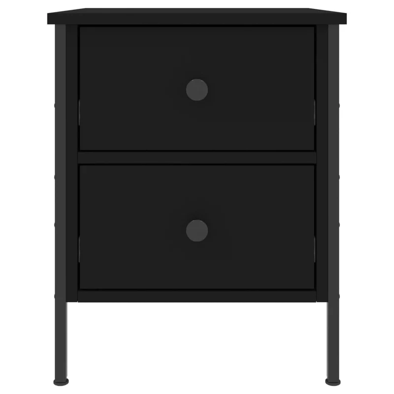 Table de chevet avec deux tiroirs 40 x 42 x 50 cm bois d’ingénierie noir DEC034479