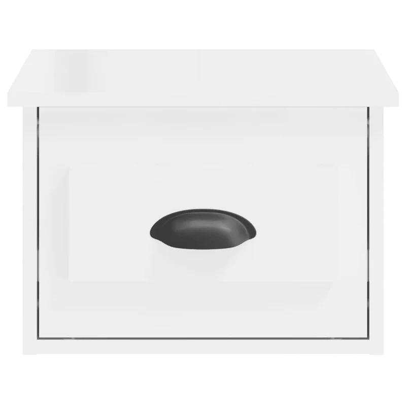 Table de chevet murale avec tiroir 41,5 x 36 x 28 cm bois d'ingénierie blanc brilliant DEC034237