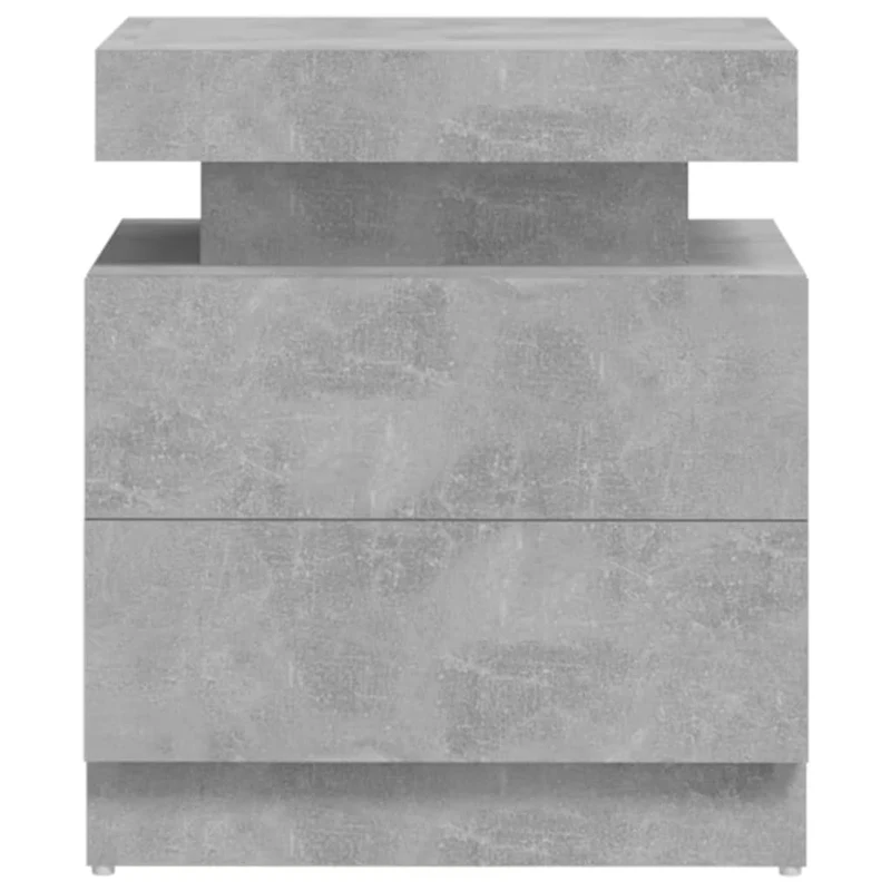 Table de chevet avec 2 tiroirs 45 x 35 x 52 cm bois d'ingénierie gris DEC034042