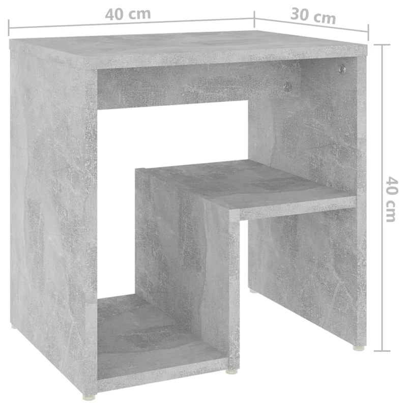 Table de chevet avec étagère 40 x 30 x 40 cm bois d'ingénierie gris DEC033977