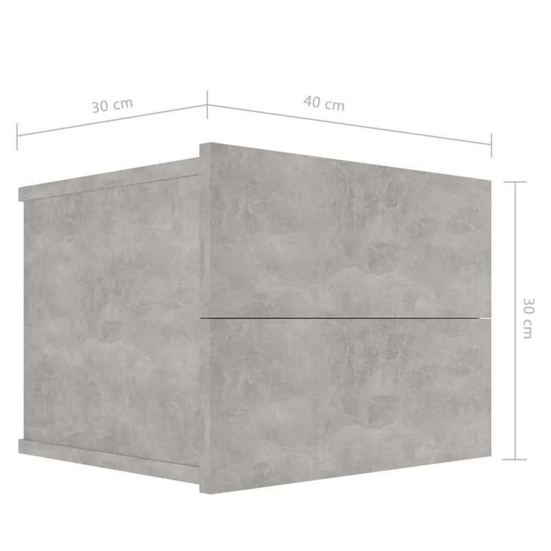 Table de chevet gris avec deux tiroirs 40 x 30 x 30 cm bois ingénierie gris DEC033974