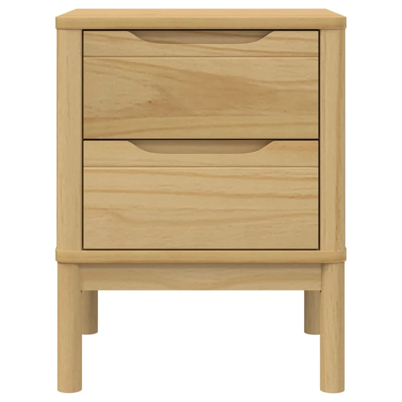 Table de chevet avec deux tiroirs 45 x 39 x 57cm bois de pin massif DEC033914