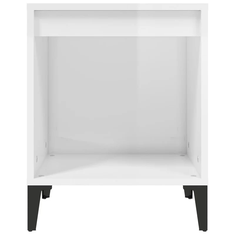 Table de chevet avec compartiment ouvert 40 x 35 x 50 cm bois d'ingénierie blanc brilliant DEC033464