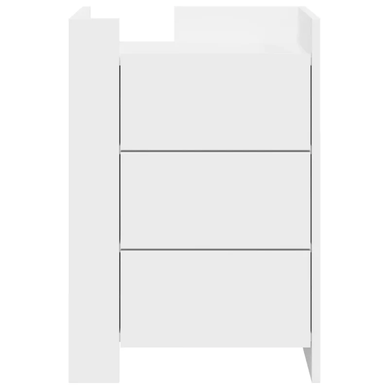 Table de chevet blanc 45 x 50 x 65 cm bois d'ingénierie blanc DEC033411