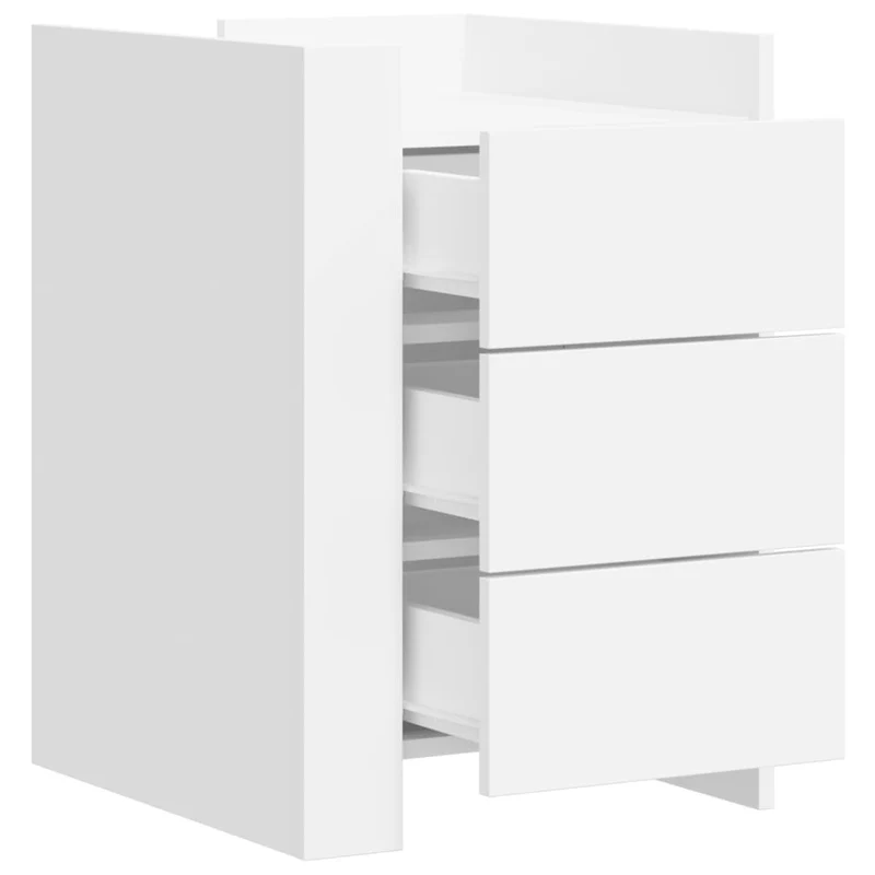 Table de chevet blanc 45 x 50 x 65 cm bois d'ingénierie blanc DEC033411
