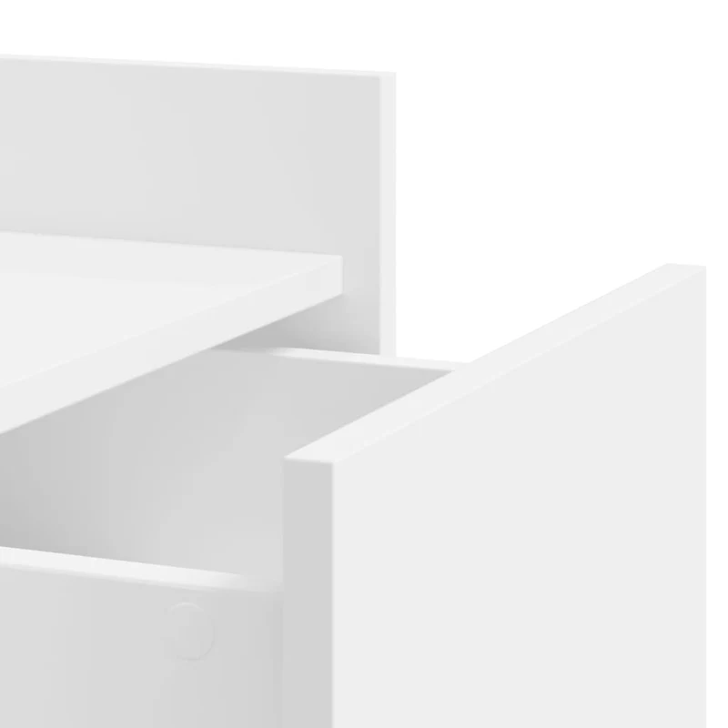 Table de chevet blanc 45 x 50 x 65 cm bois d'ingénierie blanc DEC033411