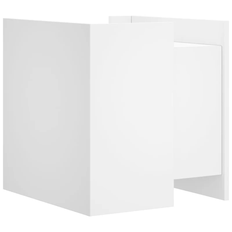 Table de chevet avec deux tiroirs 45 x 50 x 50 cm bois d’ingénierie blanc DEC033410
