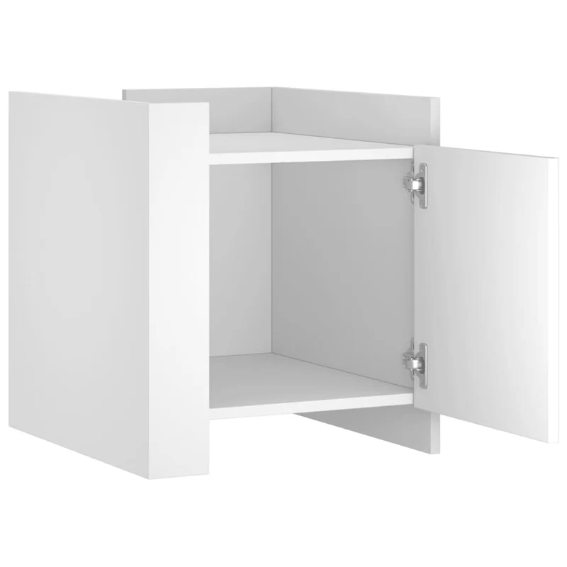 Table de chevet blanc 45 x 50 x 50 cm bois d’ingénierie blanc DEC033409