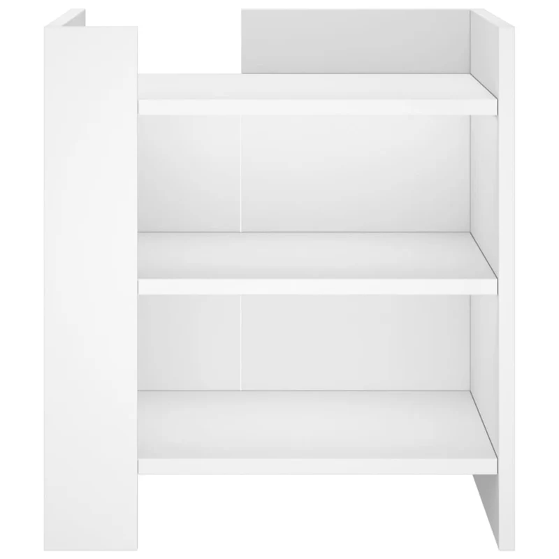 Table de chevet avec 3 étagères ouvert 45 x 50 x 50 cm bois d’ingénierie blanc DEC033407