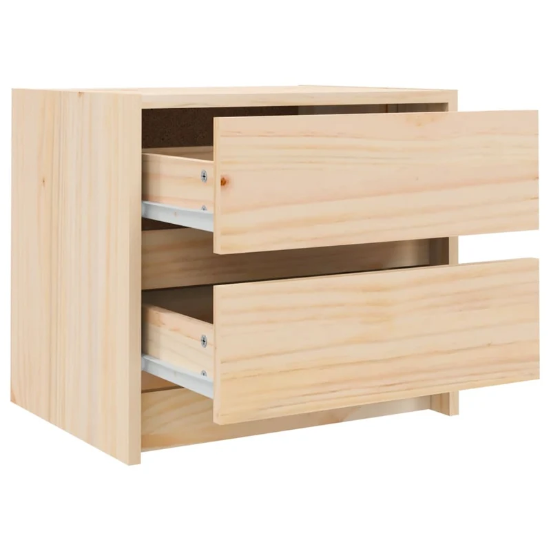 Table de chevet avec deux tiroirs 40 x 31 x 35,5 cm bois de pin massif DEC032953