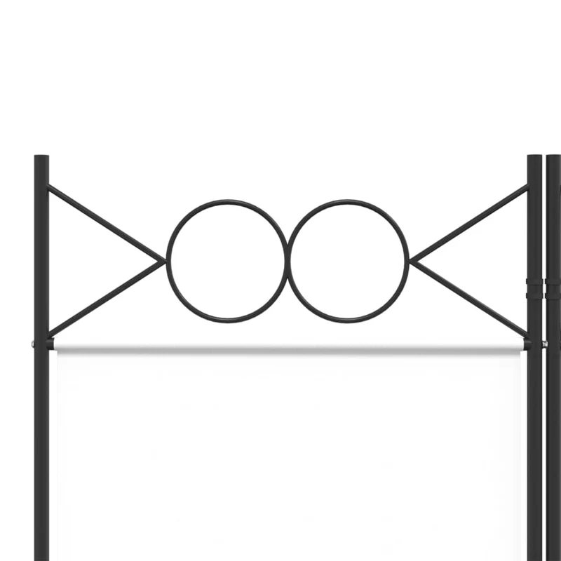 Paravent séparateur de pièce cloison 6 panneaux 240 x 200 cm tissu blanc et fer DEC031045