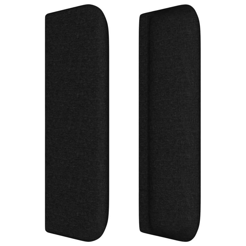 Tête de lit accessoire couchage chambre à coucher meuble avec rebord latéral 83 x 16 x 78/88 cm tissu noir TDL0204450