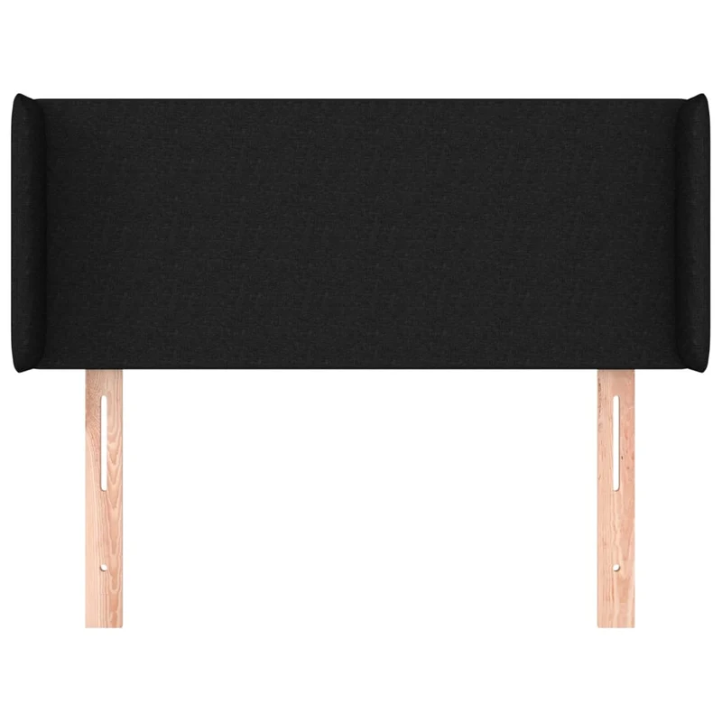 Tête de lit accessoire couchage chambre à coucher meuble avec rebord latéral 103 x 16 x 78/88 cm tissu noir TDL0204616