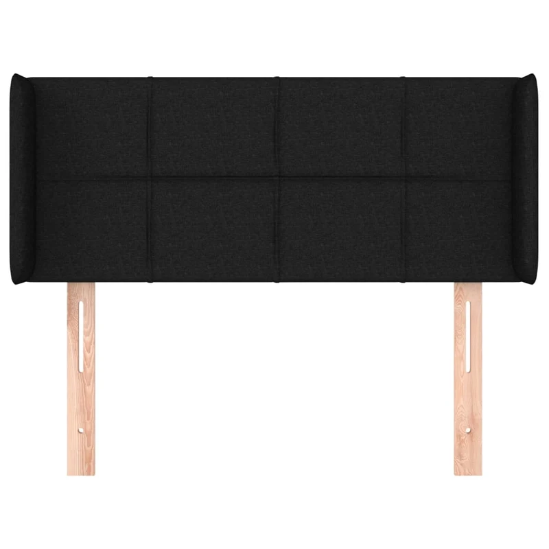Tête de lit accessoire couchage chambre à coucher meuble avec rebord latéral 83 x 16 x 78/88 cm tissu noir TDL0204447