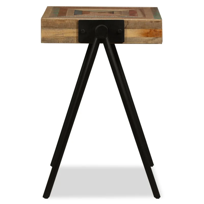 Table d'appoint support de plante en teck massif de récupération multicolore DEC032543