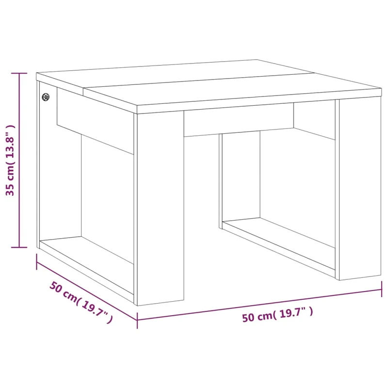 Table d'appoint table basse 50 x 50 x 35 cm en bois d'ingénierie marron DEC032393