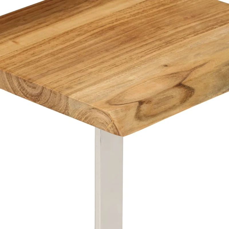 Lot de 3 tables d'appoint gigognes en bois massif d'acacia et acier DEC032693