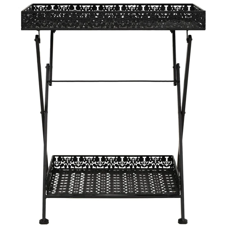 Table d'appoint pliable 58 x 35 x 72 cm en métal noir DEC032589