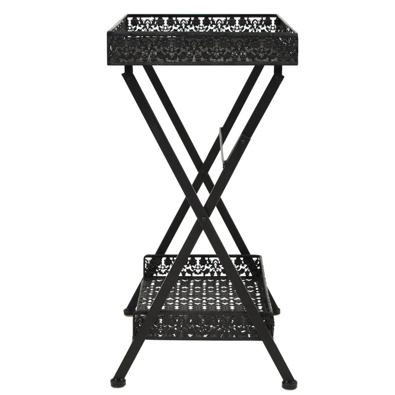 Table d'appoint pliable 58 x 35 x 72 cm en métal noir DEC032589