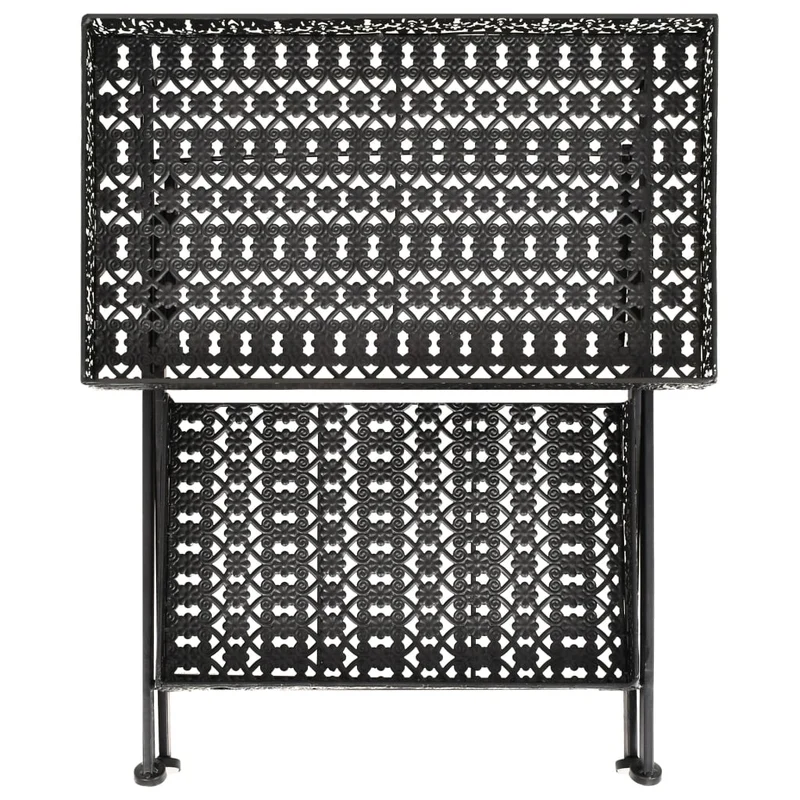 Table d'appoint pliable 58 x 35 x 72 cm en métal noir DEC032589