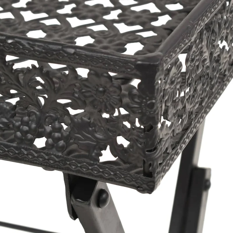 Table d'appoint pliable 58 x 35 x 72 cm en métal noir DEC032589
