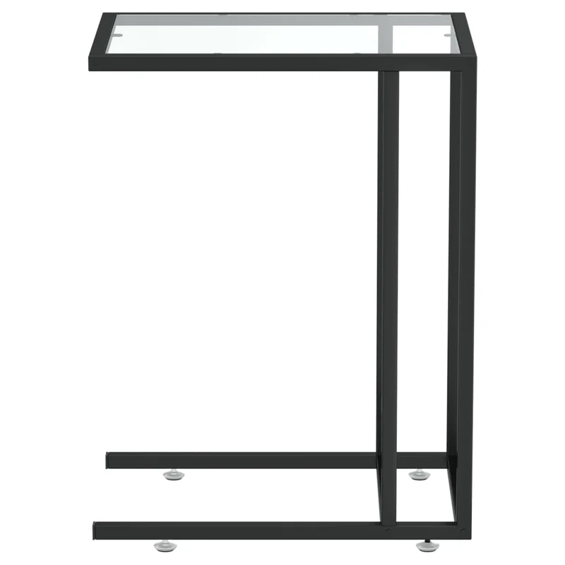 Table d'appoint table d'ordinateur bout de canapé 50 x 35 x 65 cm verre trempé transparent et fer DEC032512
