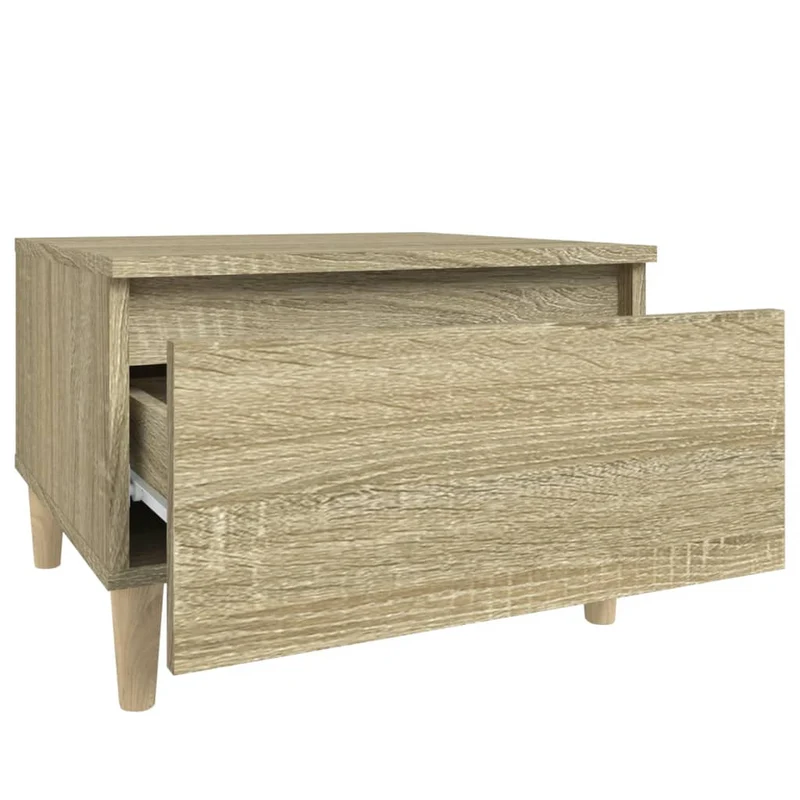 Table d'appoint table basse avec tiroir 50 x 46 x 35 cm en bois d'ingénierie couleur chêne DEC032420