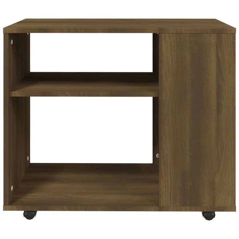 Table d'appoint console bout de canapé sur roulettes 70 x 35 x 55 cm bois d'ingénierie marron DEC032409