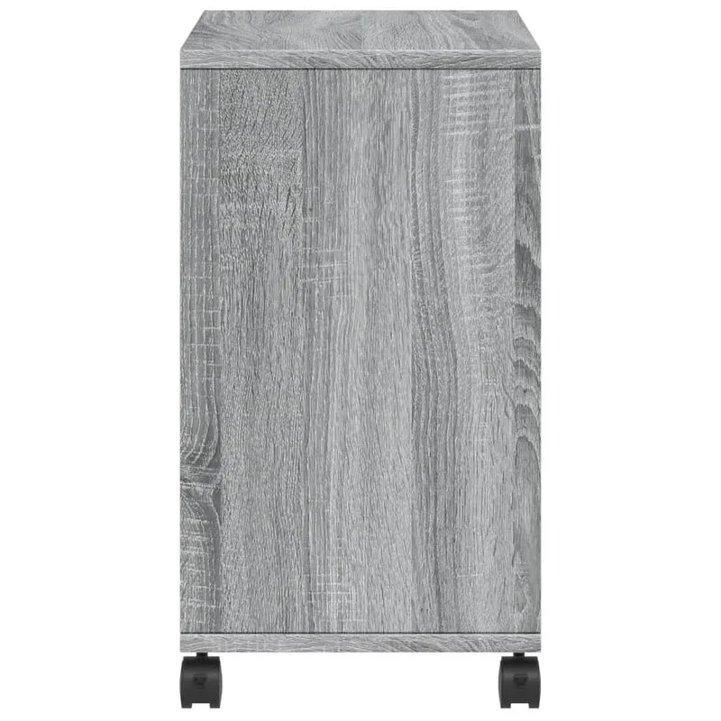 Table d'appoint bout de canapé sur roulettes 50 x 30 x 55 cm en bois d'ingénierie gris DEC032338